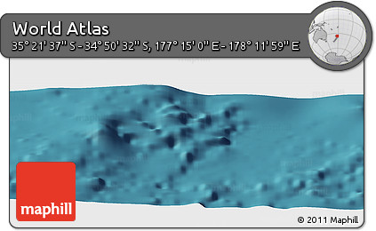 Satellite Panoramic Map of the Area around 35° 6' 5" S, 177° 43' 29" E