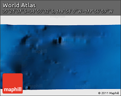 Physical 3D Map of the Area around 35° 6' 5" S, 178° 25' 30" W