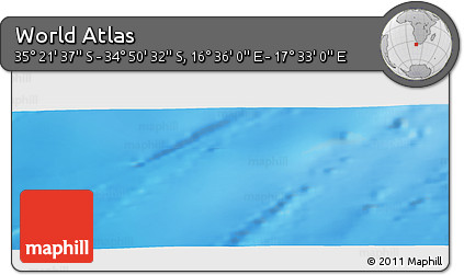 Physical Panoramic Map of the Area around 35° 6' 5" S, 17° 4' 30" E
