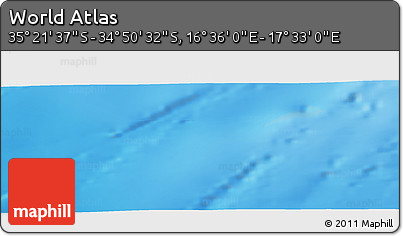Physical Panoramic Map of the Area around 35° 6' 5" S, 17° 4' 30" E