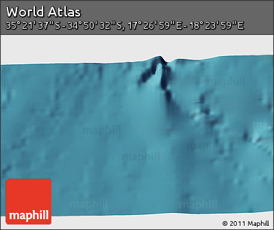 Satellite 3D Map of the Area around 35° 6' 5" S, 17° 55' 29" E