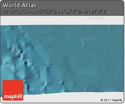 Satellite 3D Map of the Area around 35° 6' 5" S, 18° 46' 29" E