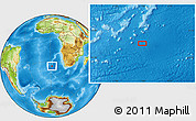 Physical Location Map of the area around 35° 6' 5" S, 1° 46' 29" E