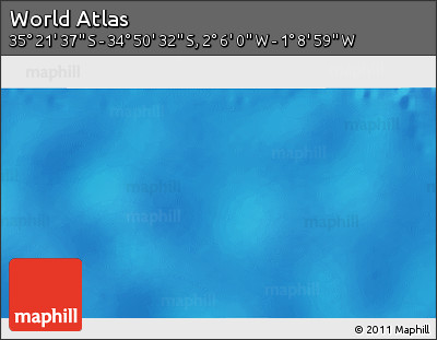 Physical 3D Map of the Area around 35° 6' 5" S, 1° 37' 30" W