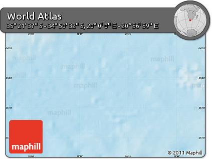 Physical Map of the Area around 35° 6' 5" S, 20° 28' 30" E