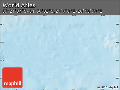 Physical Map of the Area around 35° 6' 5" S, 20° 28' 30" E