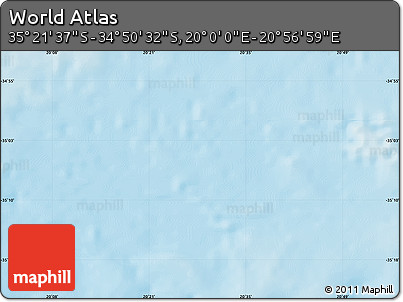 Physical Map of the Area around 35° 6' 5" S, 20° 28' 30" E