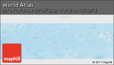 Physical Panoramic Map of the Area around 35° 6' 5" S, 20° 28' 30" E