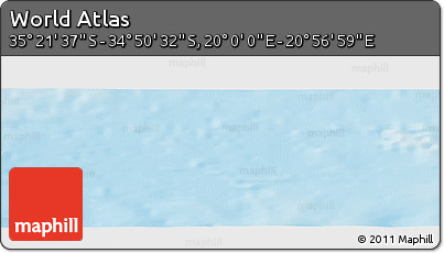 Physical Panoramic Map of the Area around 35° 6' 5" S, 20° 28' 30" E