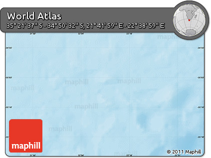 Physical Map of the Area around 35° 6' 5" S, 22° 10' 29" E