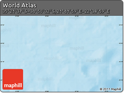 Physical Map of the Area around 35° 6' 5" S, 22° 10' 29" E