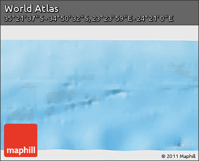 Shaded Relief 3D Map of the Area around 35° 6' 5" S, 23° 52' 30" E