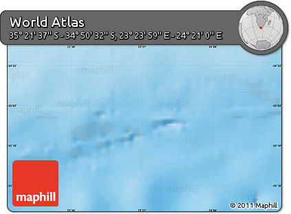 Physical Map of the Area around 35° 6' 5" S, 23° 52' 30" E