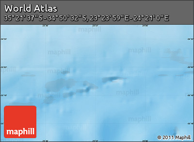 Physical Map of the Area around 35° 6' 5" S, 23° 52' 30" E