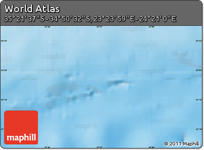 Physical Map of the Area around 35° 6' 5" S, 23° 52' 30" E