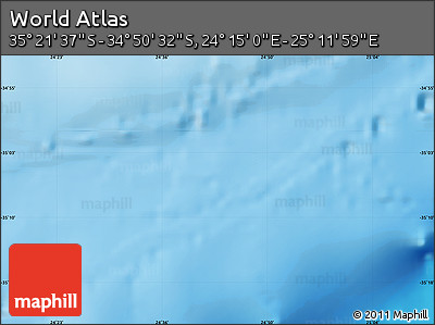 Physical Map of the Area around 35° 6' 5" S, 24° 43' 30" E