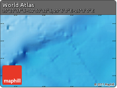 Physical Map of the Area around 35° 6' 5" S, 25° 34' 30" E