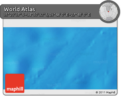 Shaded Relief 3D Map of the Area around 35° 6' 5" S, 27° 16' 29" E