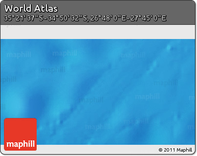 Shaded Relief 3D Map of the Area around 35° 6' 5" S, 27° 16' 29" E