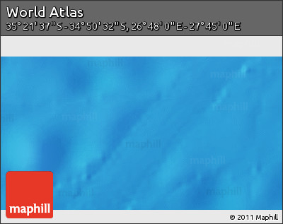 Shaded Relief 3D Map of the Area around 35° 6' 5" S, 27° 16' 29" E