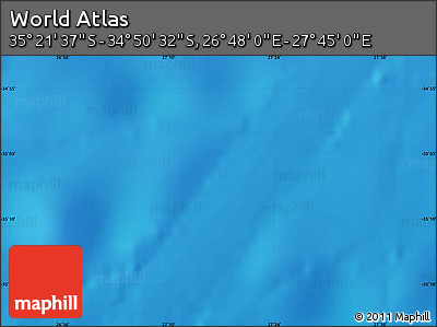 Physical Map of the Area around 35° 6' 5" S, 27° 16' 29" E