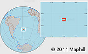Gray Location Map of the area around 35° 6' 5" S, 27° 58' 30" W