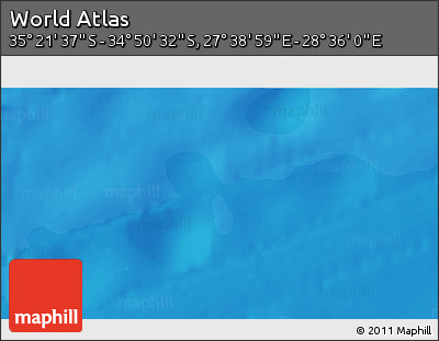 Political 3D Map of the Area around 35° 6' 5" S, 28° 7' 30" E