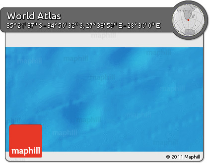Shaded Relief 3D Map of the Area around 35° 6' 5" S, 28° 7' 30" E