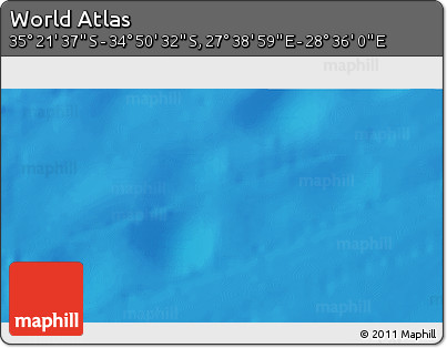 Shaded Relief 3D Map of the Area around 35° 6' 5" S, 28° 7' 30" E