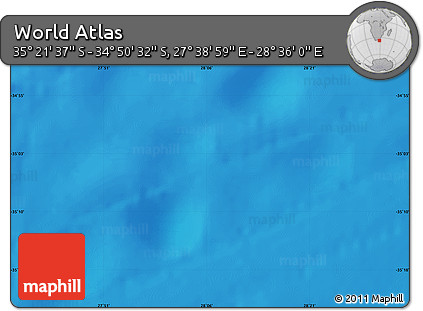 Physical Map of the Area around 35° 6' 5" S, 28° 7' 30" E
