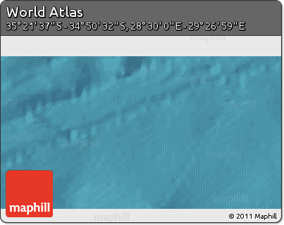 Satellite 3D Map of the Area around 35° 6' 5" S, 28° 58' 30" E
