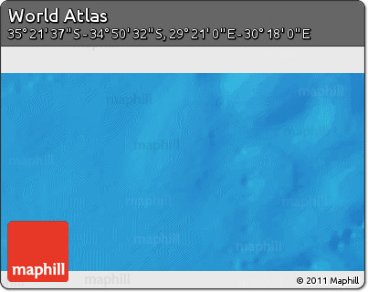 Shaded Relief 3D Map of the Area around 35° 6' 5" S, 29° 49' 30" E