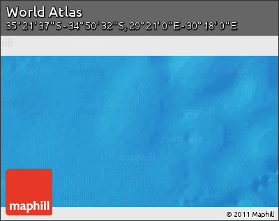 Shaded Relief 3D Map of the Area around 35° 6' 5" S, 29° 49' 30" E