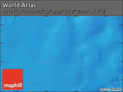 Physical Map of the Area around 35° 6' 5" S, 29° 49' 30" E