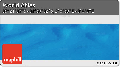 Physical Panoramic Map of the Area around 35° 6' 5" S, 2° 37' 30" E