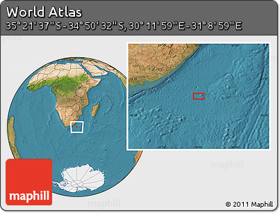 Satellite Location Map of the Area around 35° 6' 5" S, 30° 40' 29" E
