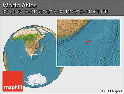 Satellite Location Map of the Area around 35° 6' 5" S, 30° 40' 29" E