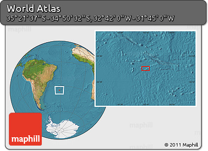 Satellite Location Map of the Area around 35° 6' 5" S, 32° 13' 30" W