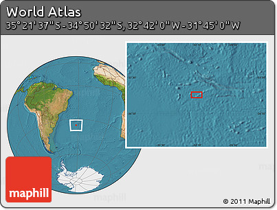 Satellite Location Map of the Area around 35° 6' 5" S, 32° 13' 30" W