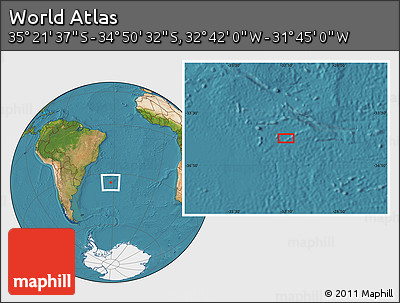 Satellite Location Map of the Area around 35° 6' 5" S, 32° 13' 30" W