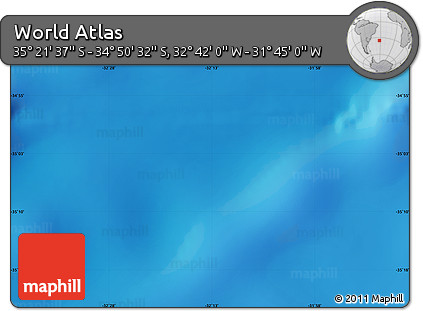 Physical Map of the Area around 35° 6' 5" S, 32° 13' 30" W
