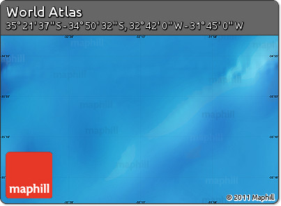 Shaded Relief Map of the Area around 35° 6' 5" S, 32° 13' 30" W