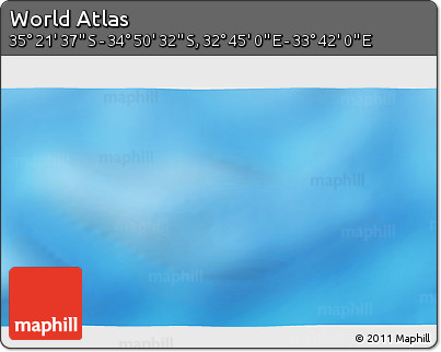 Shaded Relief 3D Map of the Area around 35° 6' 5" S, 33° 13' 30" E