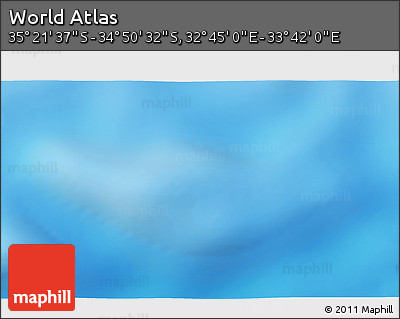 Shaded Relief 3D Map of the Area around 35° 6' 5" S, 33° 13' 30" E