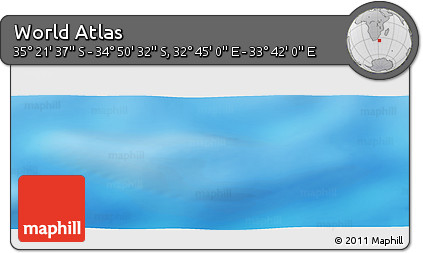 Shaded Relief Panoramic Map of the Area around 35° 6' 5" S, 33° 13' 30" E