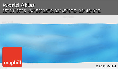 Shaded Relief Panoramic Map of the Area around 35° 6' 5" S, 33° 13' 30" E