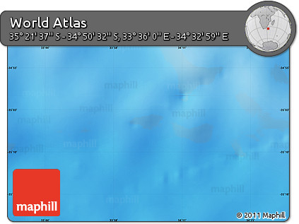 Physical Map of the Area around 35° 6' 5" S, 34° 4' 30" E