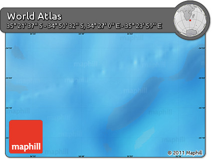 Physical Map of the Area around 35° 6' 5" S, 34° 55' 29" E