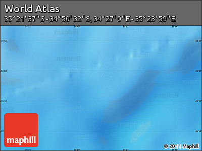 Physical Map of the Area around 35° 6' 5" S, 34° 55' 29" E