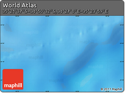 Physical Map of the Area around 35° 6' 5" S, 34° 55' 29" E